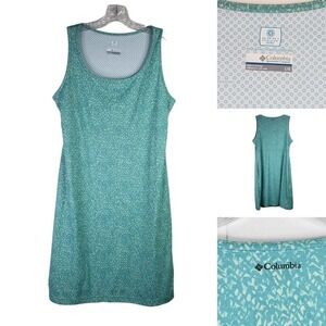 Columbia Omni Freeze Zero Womens Size Large Activewear Tank Dress Teal Green